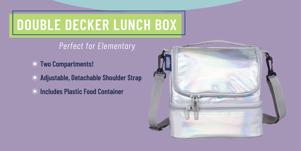Double Decker Lunch Box - Big Dots Aqua