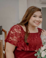 Woman in a dress at a wedding