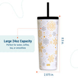 Snow Flakes Tumbler - 24 oz