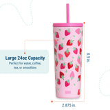 Strawberry Patch Tumbler - 24 oz