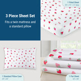 Strawberry Patch 100% Cotton Percale Sheet Set