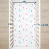 Unicorn 100% Cotton Percale Fitted Crib Sheet