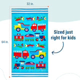 Trains, Planes & Trucks 100% Cotton Beach Towel