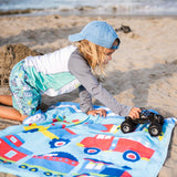 Trains, Planes & Trucks 100% Cotton Beach Towel