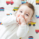 Trains, Planes & Trucks 100% Cotton Percale Fitted Crib Sheet