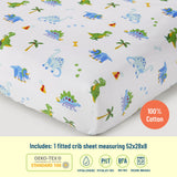 Dinosaur Land 100% Cotton Fitted Crib Sheet