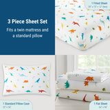 Jurassic Dinosaurs 100% Cotton Percale Sheet Set
