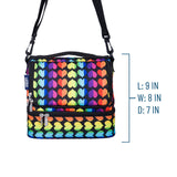 Rainbow Hearts Two Compartment Lunch Bag