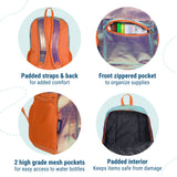 Orange Shimmer 16 Inch Backpack