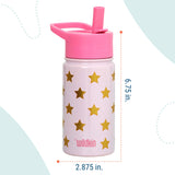 Pink and Gold Stars Steel Water Bottle