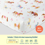 Horses 100% Cotton Fitted Crib Sheet