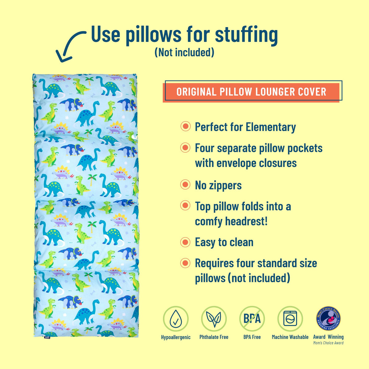 Wildkin Pillow LoungerKids Lounge PillowKids LoungerDinosaur Land