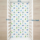 Dinosaur Land 100% Cotton Flannel Fitted Crib Sheet