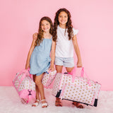 Pink and Gold Stars Weekender Duffel Bag