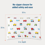Trains, Planes & Trucks 100% Cotton Flannel Pillowcase