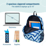 Chevron Blue 16 Inch Backpack