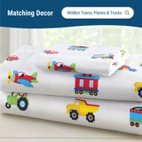 Trains, Planes & Trucks 100% Cotton Percale Fitted Crib Sheet