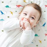 Jurassic Dinosaurs 100% Cotton Percale Fitted Crib Sheet