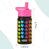 Rainbow Hearts Steel Water Bottle