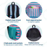 Pink Stripes 16 Inch Backpack
