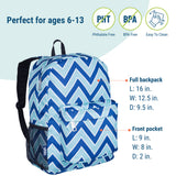 Chevron Blue 16 Inch Backpack