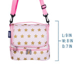 Pink and Gold Stars Two Compartment Lunch Bag