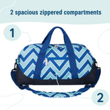 Chevron Blue Overnighter Duffel Bag