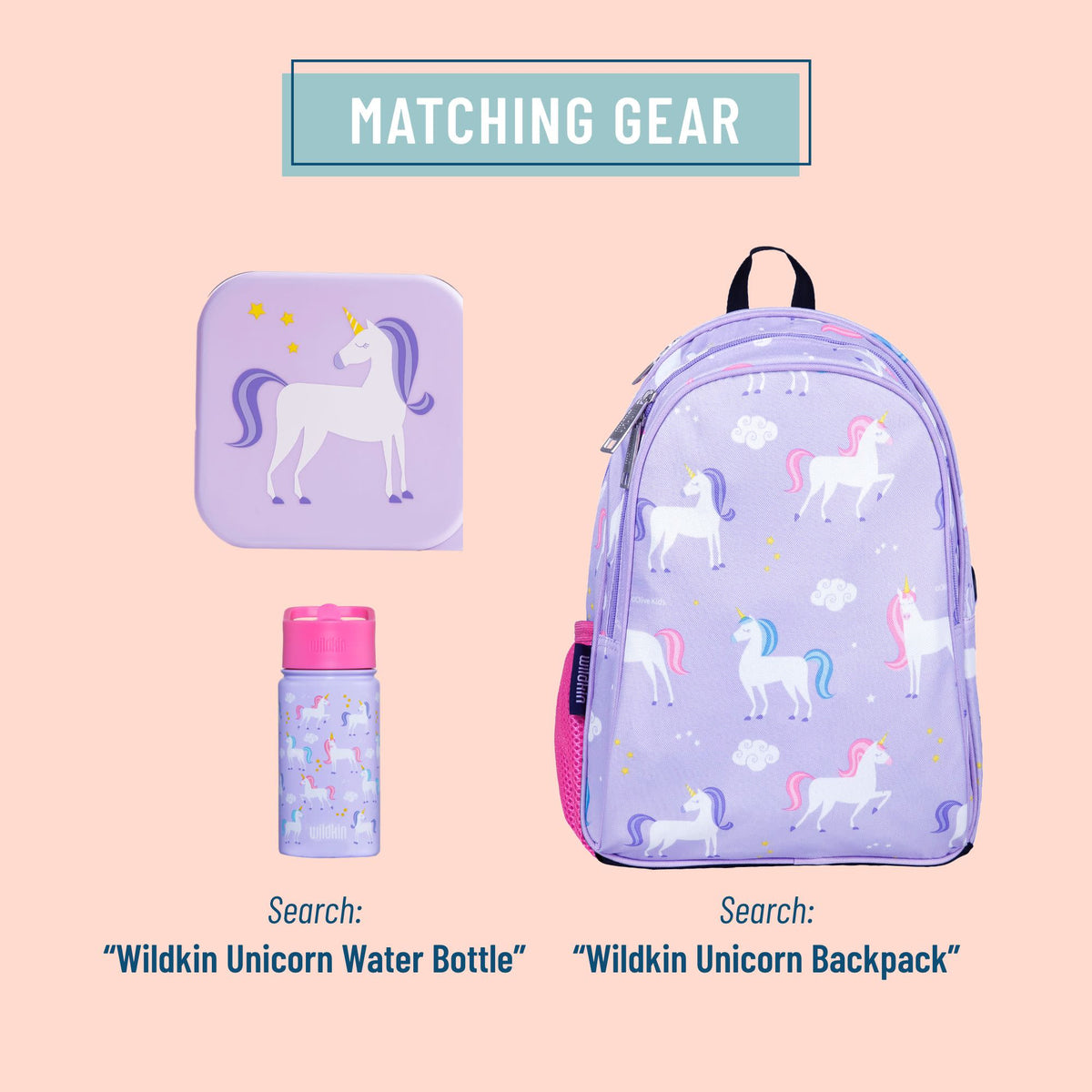 Wildkin Unicorn Lunch Box - Purple