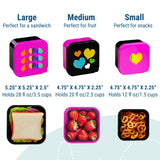 Rainbow Hearts Nested Snack Containers