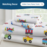 Trains, Planes & Trucks 100% Cotton Percale Pillowcase