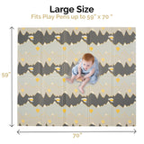 Large Play Mat - Hot Air Balloons & Yellow Rainbow