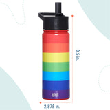 Rainbow Stripe Steel Water Bottle