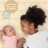 Large Play Mat - Hot Air Balloons & Yellow Rainbow