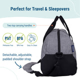 Gray Tweed Overnighter Duffel Bag