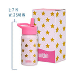 Pink and Gold Stars 14 oz Steel Bottle