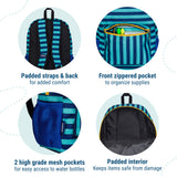 Blue Stripes 16 Inch Backpack
