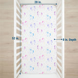 Unicorn 100% Cotton Flannel Fitted Crib Sheet