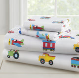 Trains, Planes, Trucks Cotton Bed in a Bag