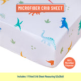 Jurassic Dinosaur Microfiber Fitted Crib Sheet