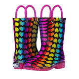 Rainbow Hearts Rain Boots