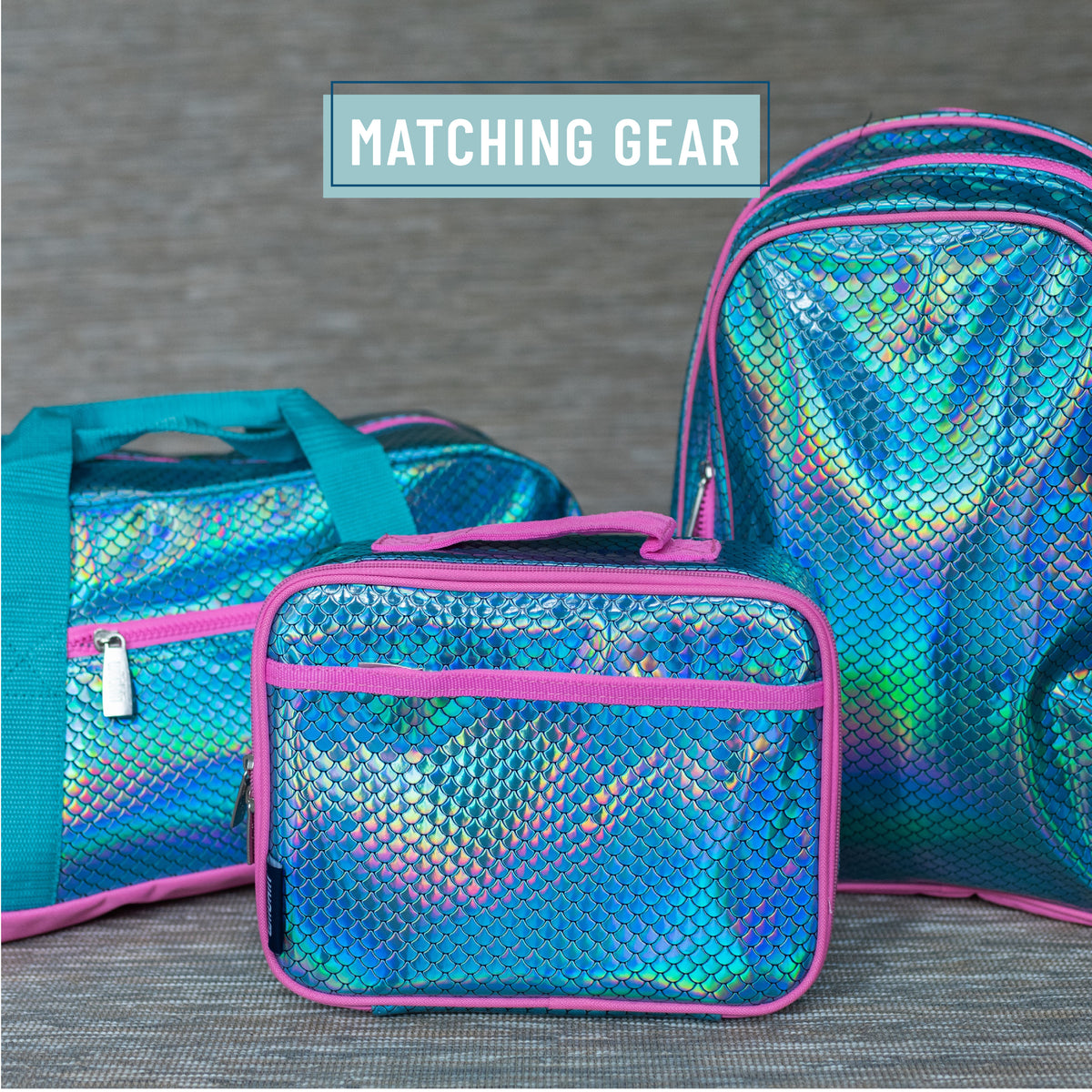 Mermaid Scales Two Compartment Lunch Bag Blue