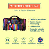 Rainbow Hearts Weekender Duffel Bag