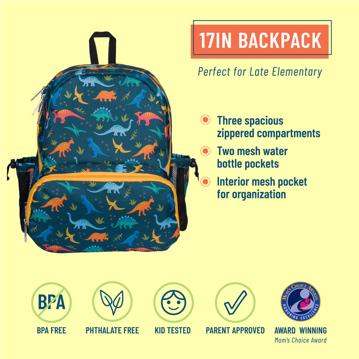 17 Dinosaur Backpack + Books Bundle