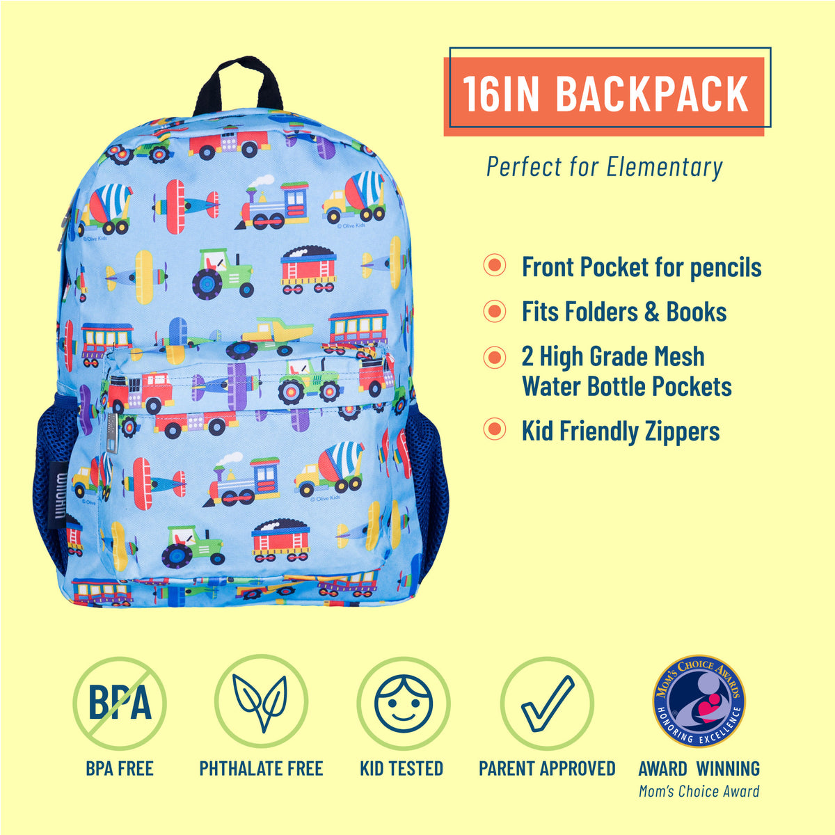 Wildkin transportation 16 inch Backpack