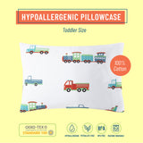 Transportation 100% Cotton Hypoallergenic Pillowcase - Toddler