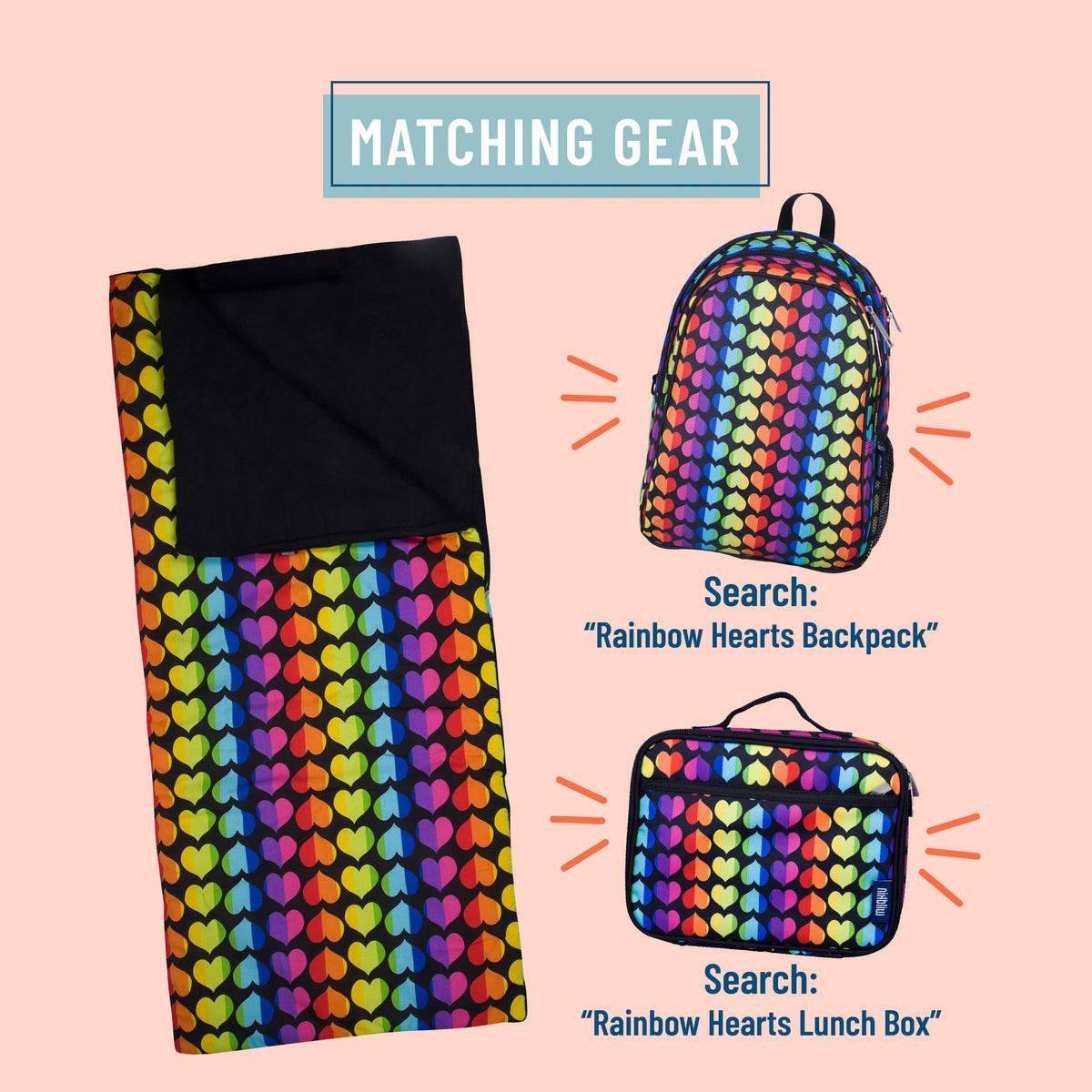 Wildkin Rainbow Hearts Lunch Bag – Silver Moon Kids