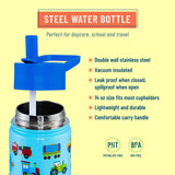 Trains, Planes & Trucks 14 oz Stainless Steel Water Bottle