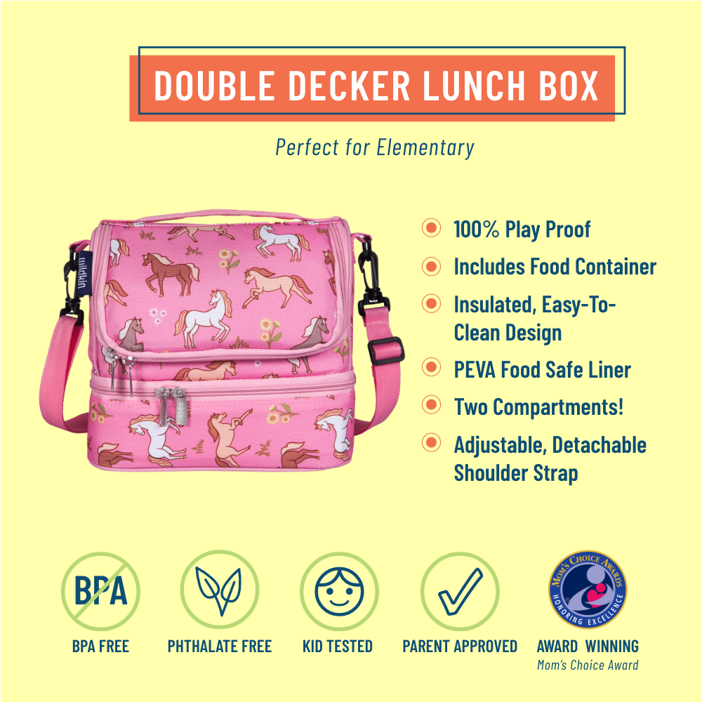 Wildkin Two Compartment Insulated Reusable Kids Lunch Bag for Boys