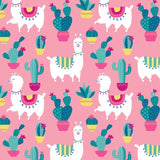 Llamas and Cactus Pink