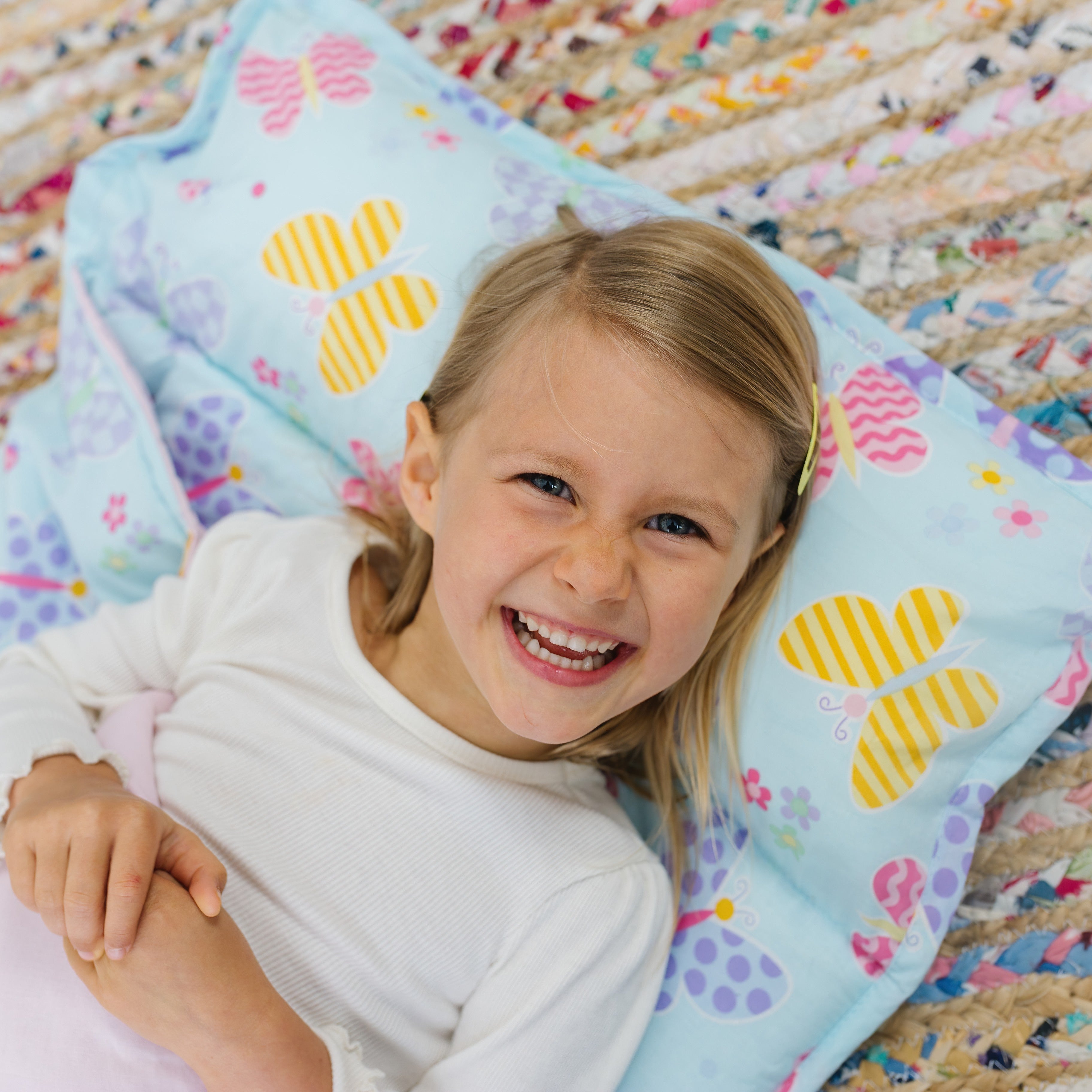 Butterfly Garden Blue Original Nap Mat